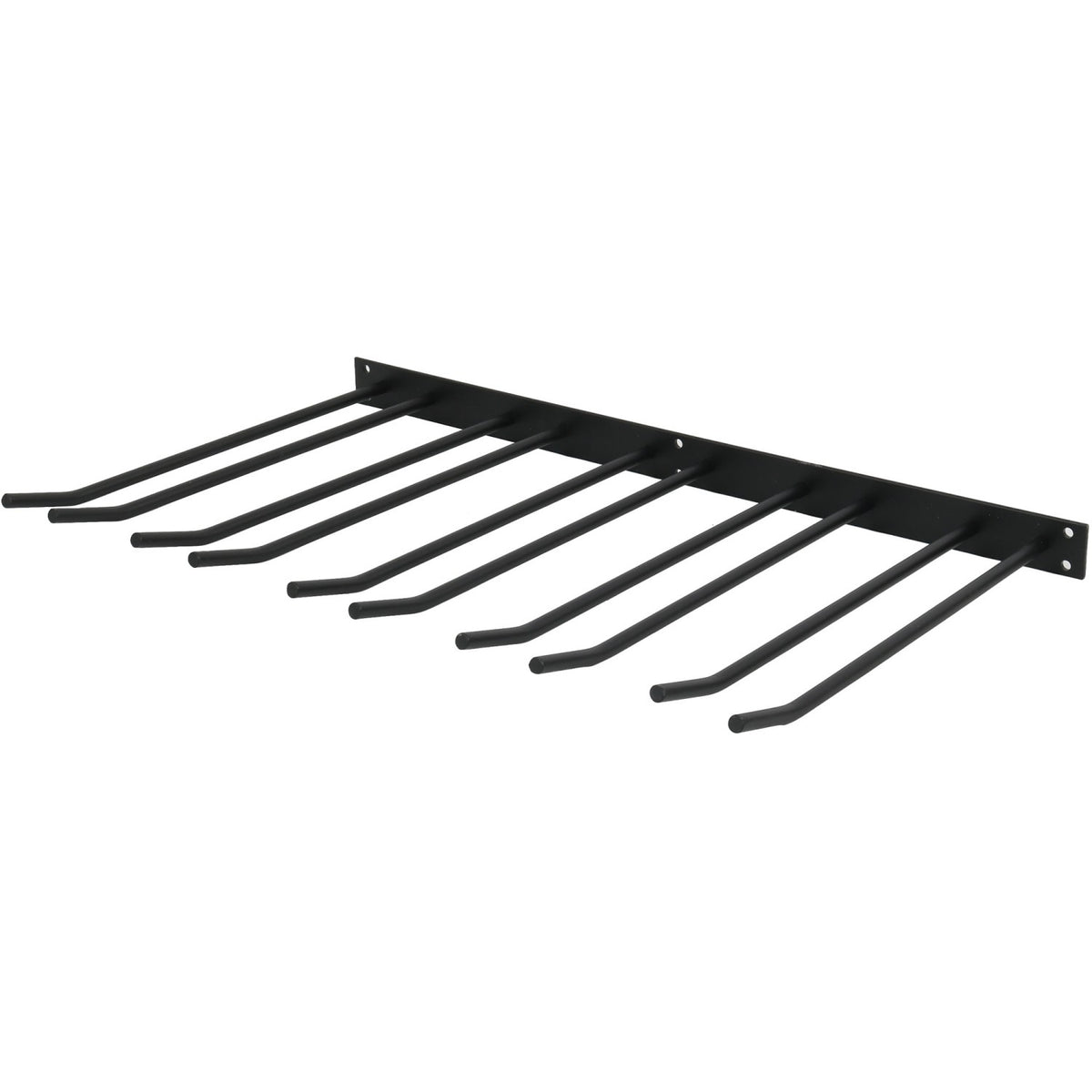 Wine Glass Rack Black Wall mounted Length 400mm 20 wine glasses - WGA58500400B