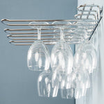Wine Glass Rack Silver Ceiling mounted Length 450mm 20 wine glasses - WGR5S