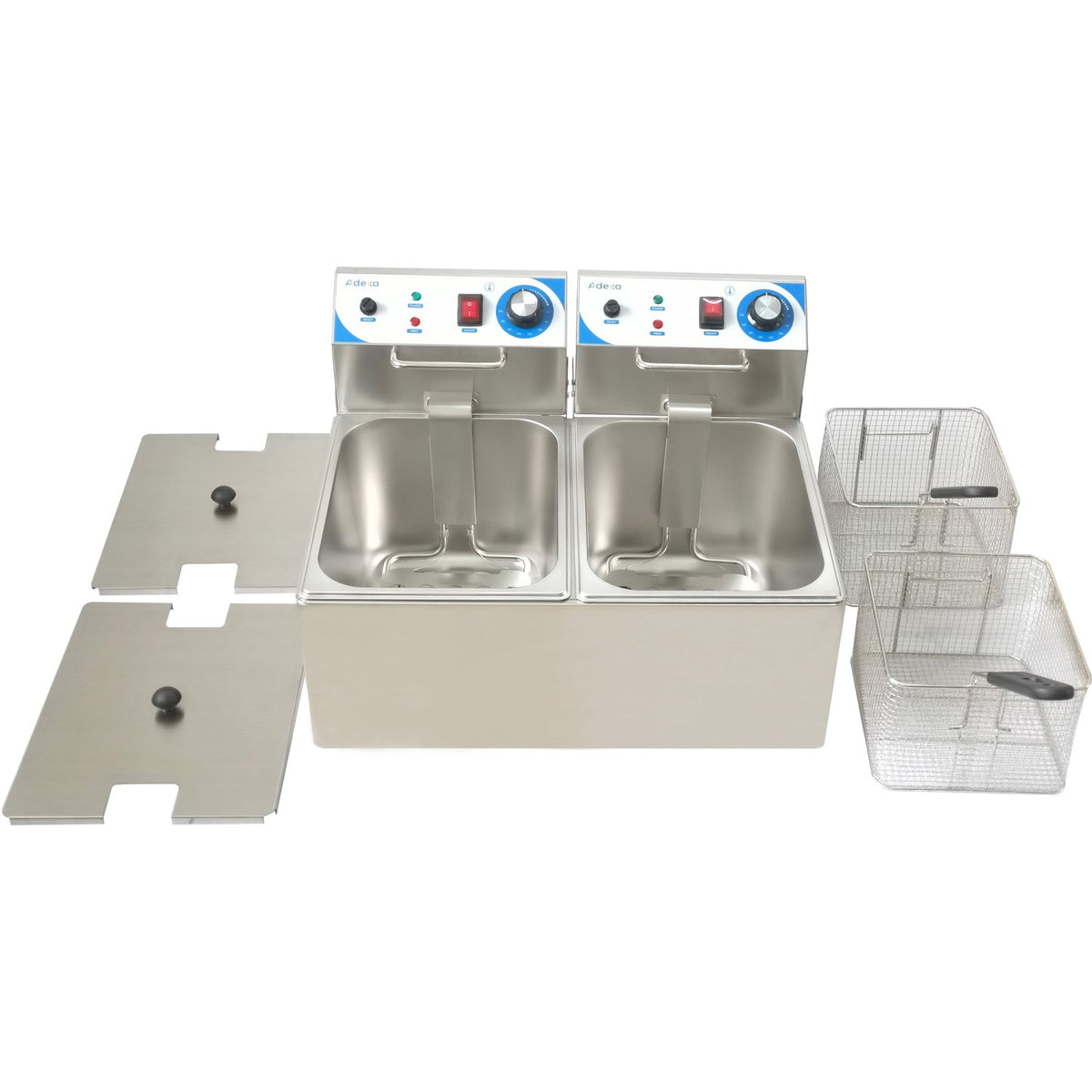 Commercial Double Deep Fat Fryer 10 + 10 litres 2x3kW Countertop - WH122A