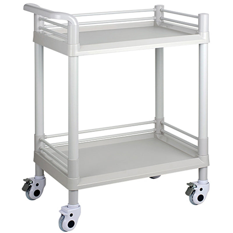 Professional 2 Tier Mobile Medical Trolley ABS 750x530x900mm - WH2LT7553