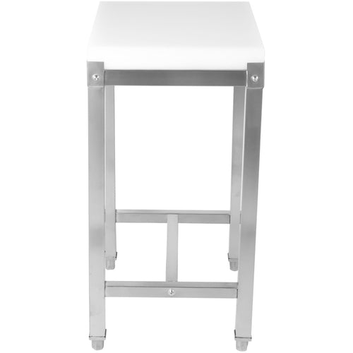 Commercial Stainless Steel Cutting Board Stand with Polyethylene Chopping Block 500x400x750mm - WH505670