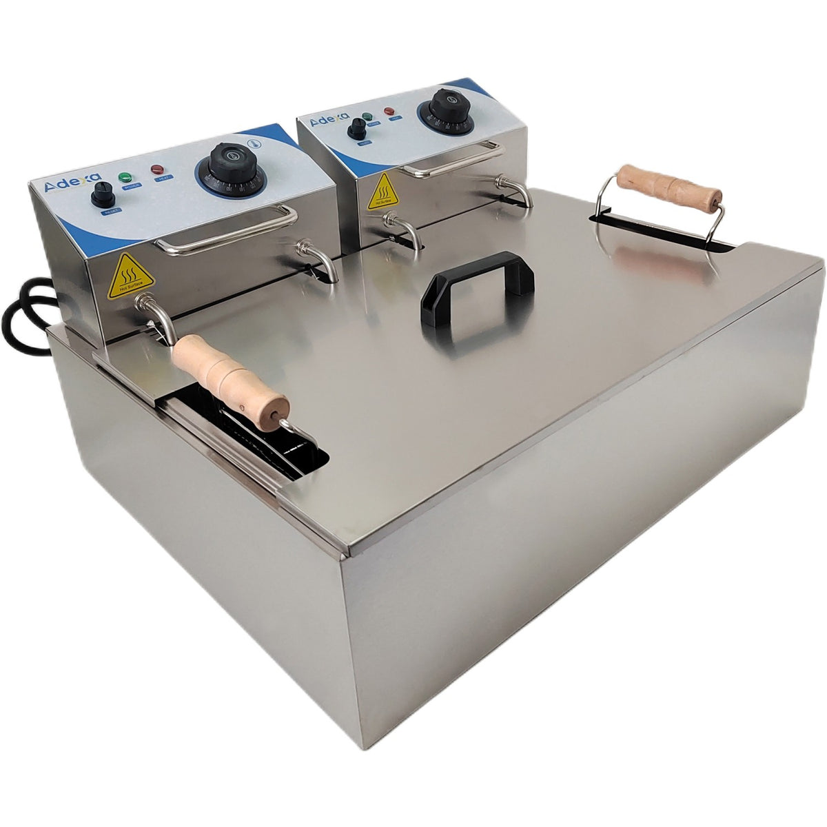 Commercial Twin Fryer Electric 14 litre 2.5+2.5kW Countertop - WHCD171