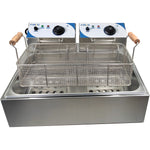 Commercial Twin Fryer Electric 14 litre 2.5+2.5kW Countertop - WHCD171