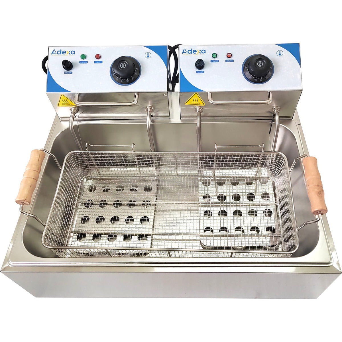 Commercial Twin Fryer Electric 14 litre 2.5+2.5kW Countertop - WHCD171
