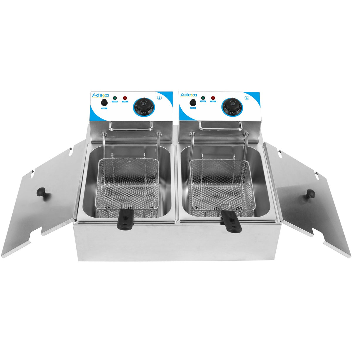 Commercial Twin Fryer Electric 8+8 litre 2.5+2.5kW Countertop - WHCDFD