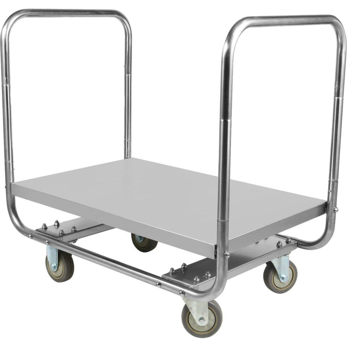 Commercial Dual-Handle Platform Truck Stainless Steel 1000x500x750mm - WHDT10050