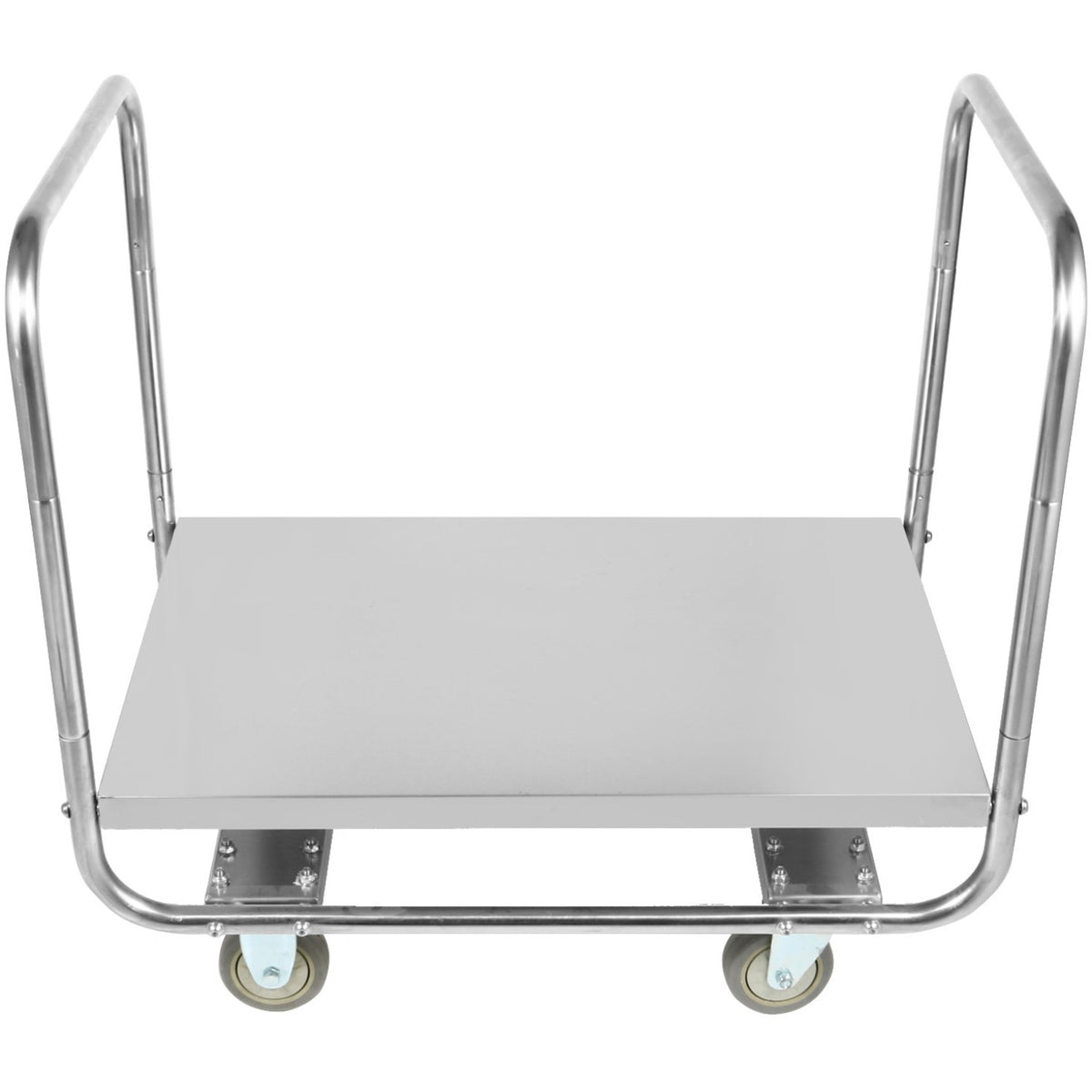 Commercial Dual-Handle Platform Truck Stainless Steel 800x600x750mm - WHDT8060