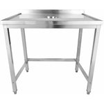 Professional Waste Disposal Table Stainless Steel 4 Side Up Marine Edge Backsplash 1200x600x950mm - WHDW12060B