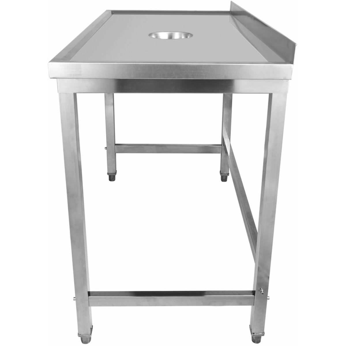 Professional Waste Disposal Table Stainless Steel 4 Side Up Marine Edge Backsplash 1200x600x950mm - WHDW12060B