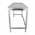 Professional Waste Disposal Table Stainless Steel 4 Side Up Marine Edge 1800x600x900mm - WHDW18060