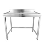Professional Waste Disposal Table Stainless Steel 4 Side Up Marine Edge Backsplash 1800x600x950mm - WHDW18060B