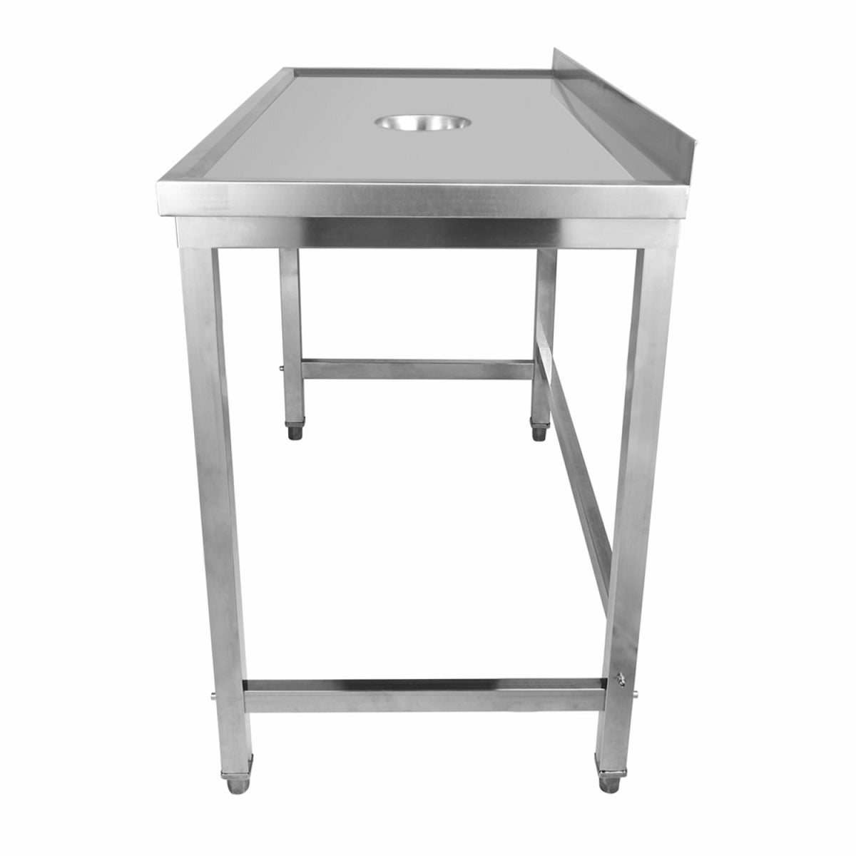Professional Waste Disposal Table Stainless Steel 4 Side Up Marine Edge Backsplash 1800x600x950mm - WHDW18060B