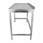Professional Waste Disposal Table Stainless Steel 4 Side Up Marine Edge Backsplash 1800x600x950mm - WHDW18060B