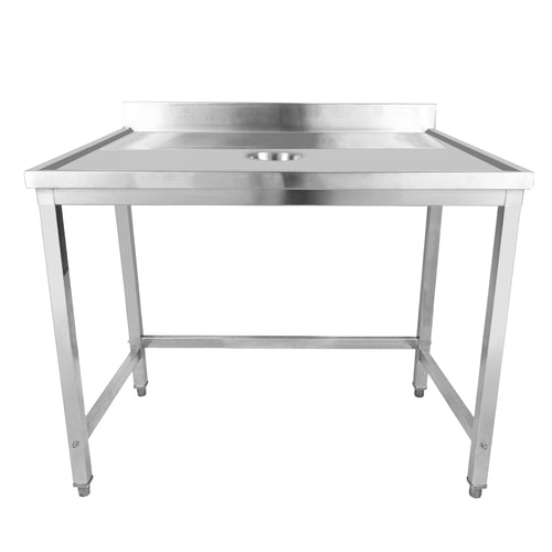 Professional Waste Disposal Table Stainless Steel 4 Side Up Marine Edge Backsplash 2000x700x950mm - WHDW20070B