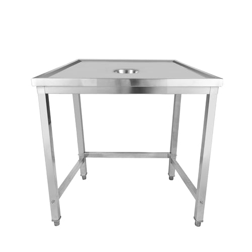 Professional Waste Disposal Table Stainless Steel 4 Side Up Marine Edge 800x700x900mm - WHDW8070