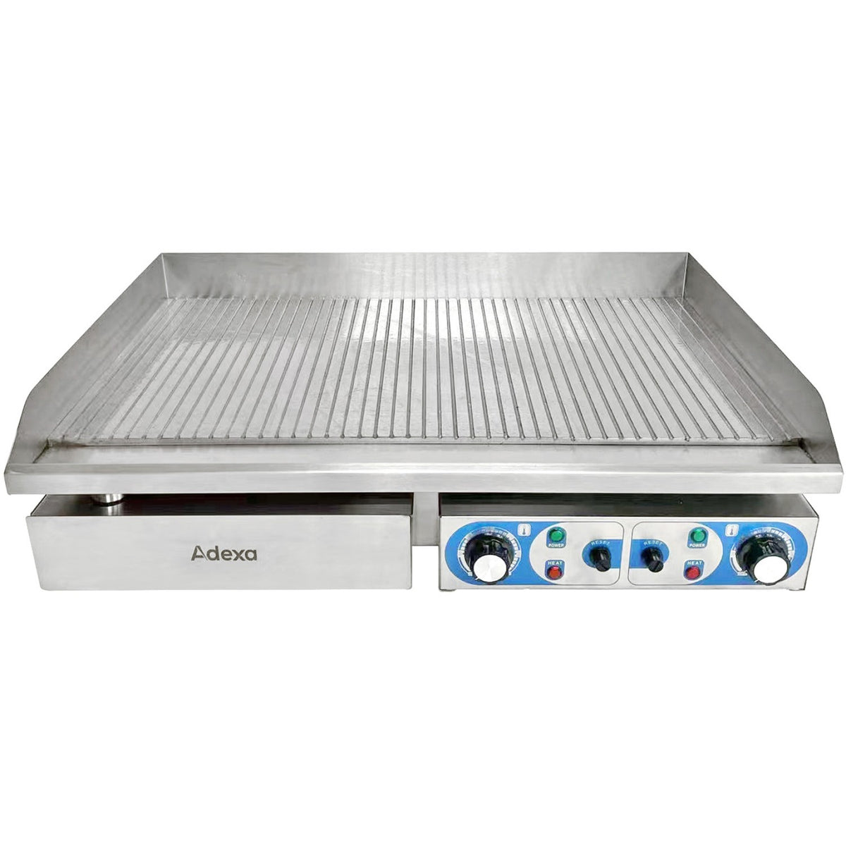 Commercial Griddle Ribbed 728x393mm 2 zones 4.4kW Electric - WHEG820AR