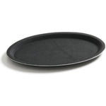 Non-skid Serving tray Fiberglass Oval 27" Black - WHF2700