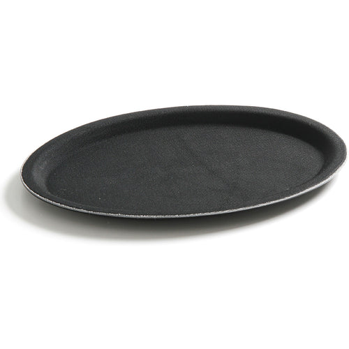 Non-skid Serving tray Fiberglass Oval 27" Black - WHF2700
