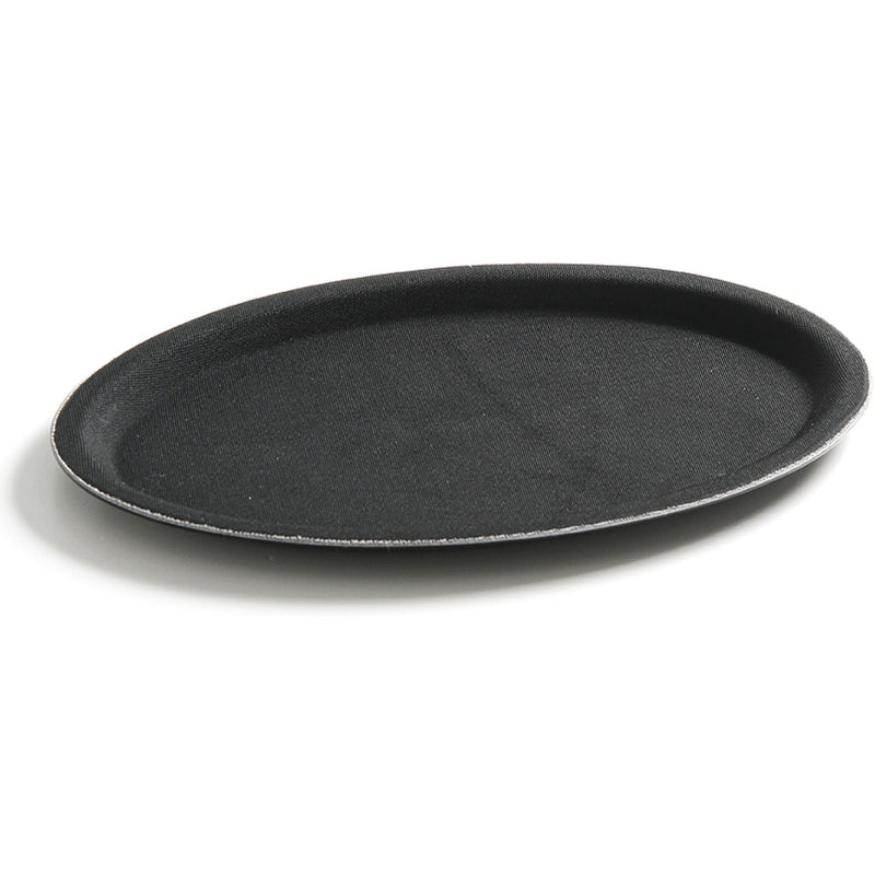 Non-skid Serving tray Fiberglass Oval 27" Black - WHF2700