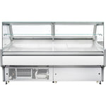 Serve over Deli counter White front Straight glass front Width 1580mm - BLUEL130
