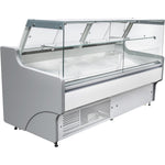 Serve over Deli counter White front Straight glass front Width 1330mm - BLUEL128