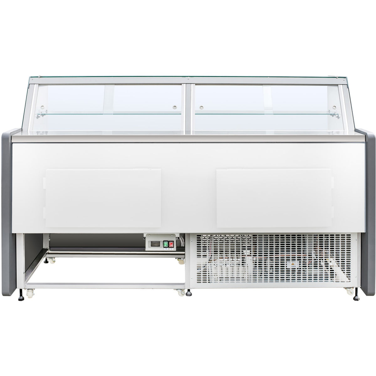 Serve over Deli counter White front Straight glass front Width 1330mm - BLUEL128