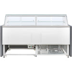 Serve over Deli counter White front Straight glass front Width 1330mm - BLUEL128