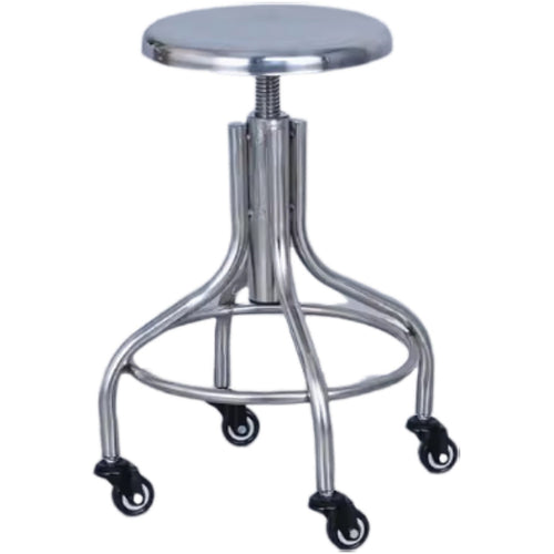 Stainless Steel Adjustable Stool with Wheels - WHMS4