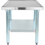 Stainless Steel Commercial Equipment Stand with Galvanised Undershelf & Marine Edges 800x700x600mm - WHMT7080