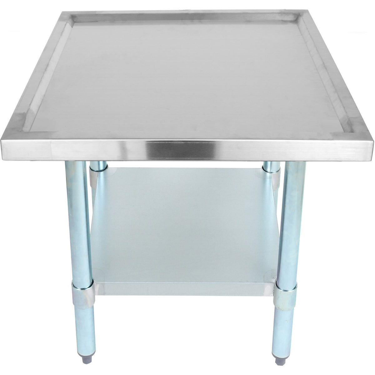Stainless Steel Commercial Equipment Stand with Galvanised Undershelf & Marine Edges 800x600x600mm - WHMT6080