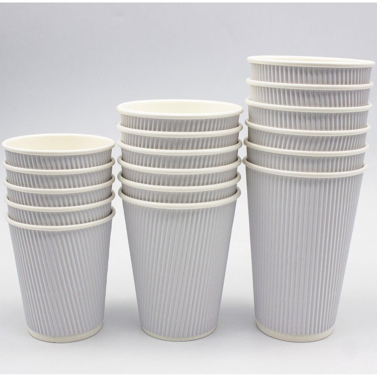 500pcs White Ripple Wall Coffee Cup 16oz/473ml PE - WHR16OZ