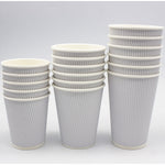 500pcs White Ripple Wall Coffee Cup 16oz/473ml PE - WHR16OZ