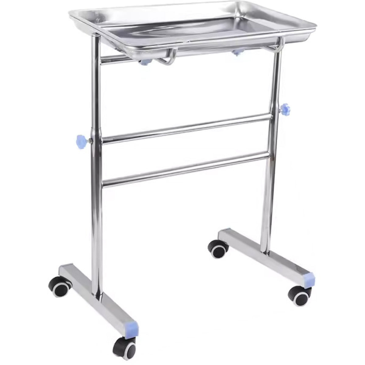 Professional Instrument Stand Salon Tray Double Leg Stainless Steel 600x400x900mm - WHTSD