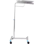 Professional Instrument Stand Salon Tray Single Leg Stainless Steel 450x350x900mm - WHTSS