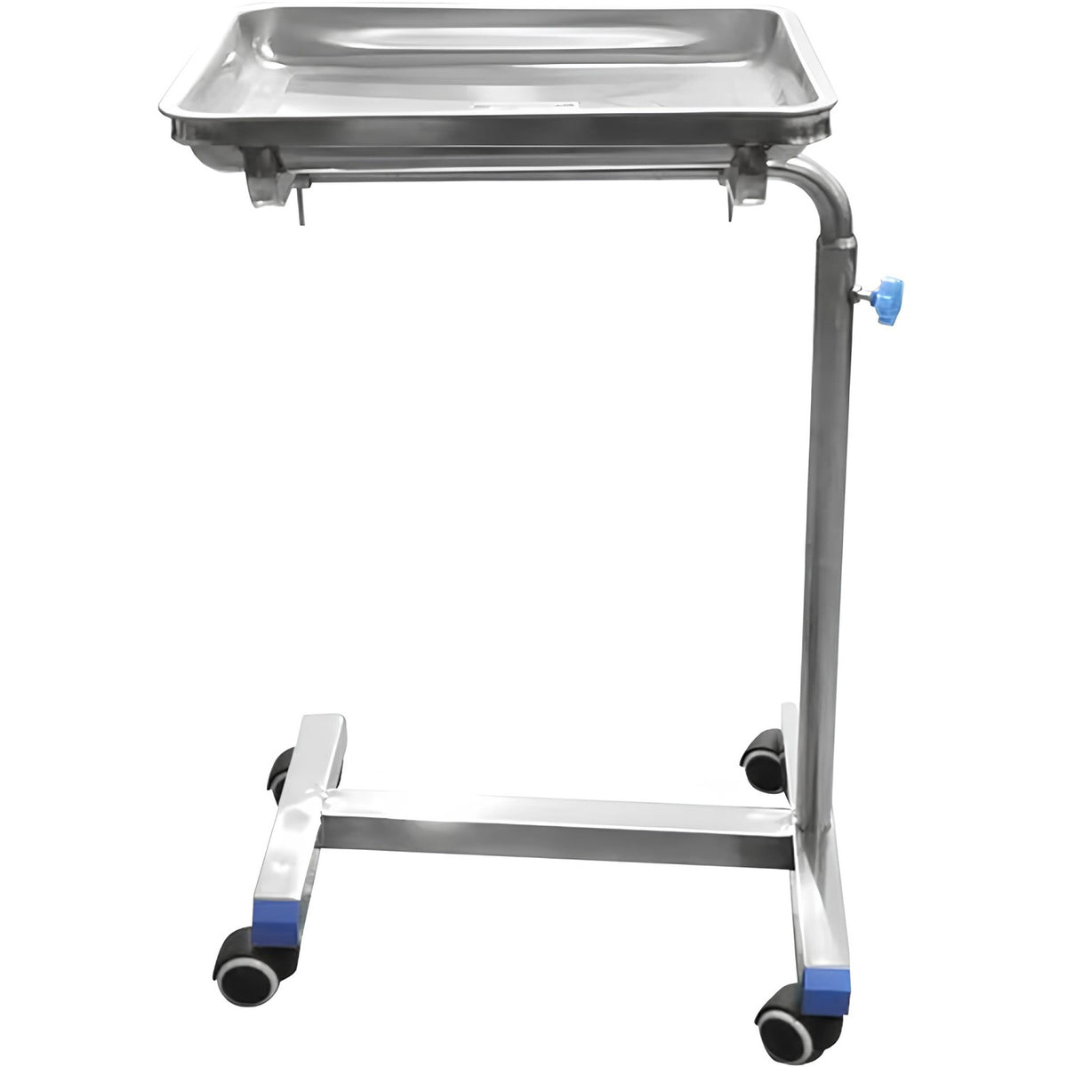 Professional Instrument Stand Salon Tray Single Leg Stainless Steel 450x350x900mm - WHTSS