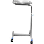 Professional Instrument Stand Salon Tray Single Leg Stainless Steel 450x350x900mm - WHTSS