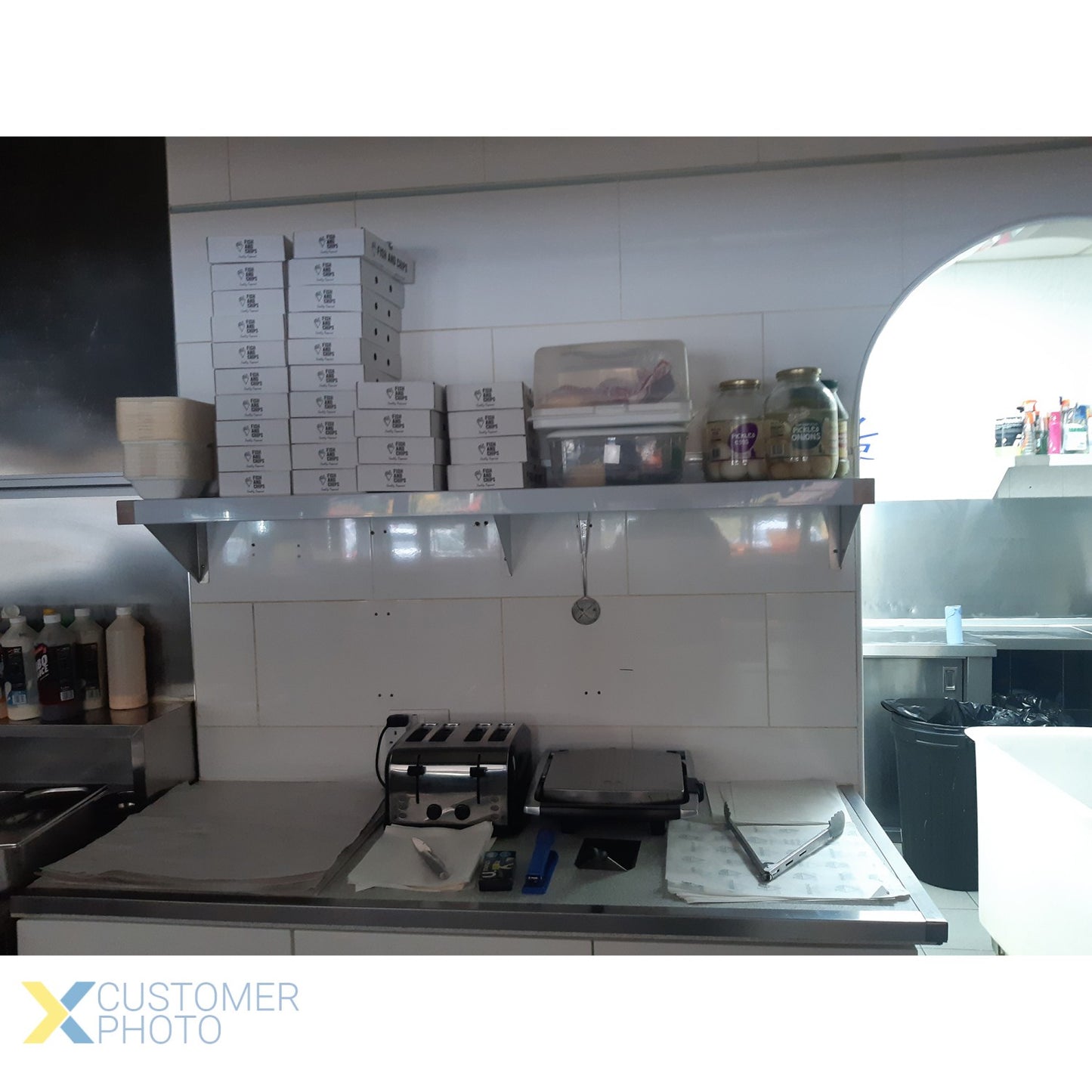 WHWS126018 Wall Shelf — customer kitchen installation close-up