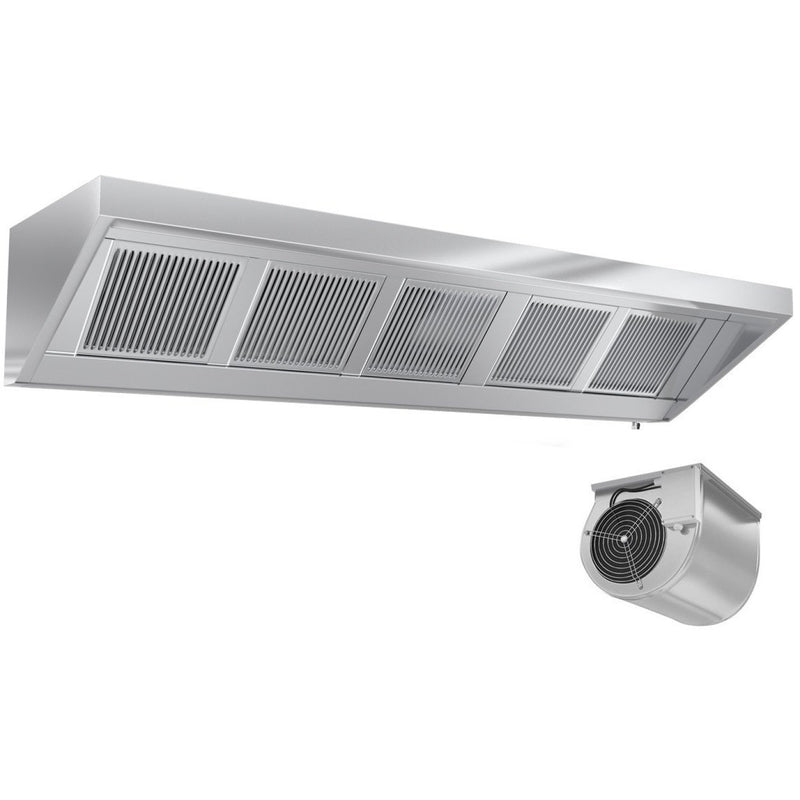 Wall type Extraction canopy with Filter & Fan & Lights & Speed control 1800x700x450mm - VH187F