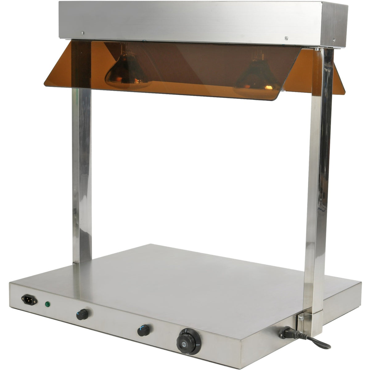 Buffet food warmer with gantry Stainless steel 2 infrared lamps Sneeze guards 2xGN1/1 - WM2FXX