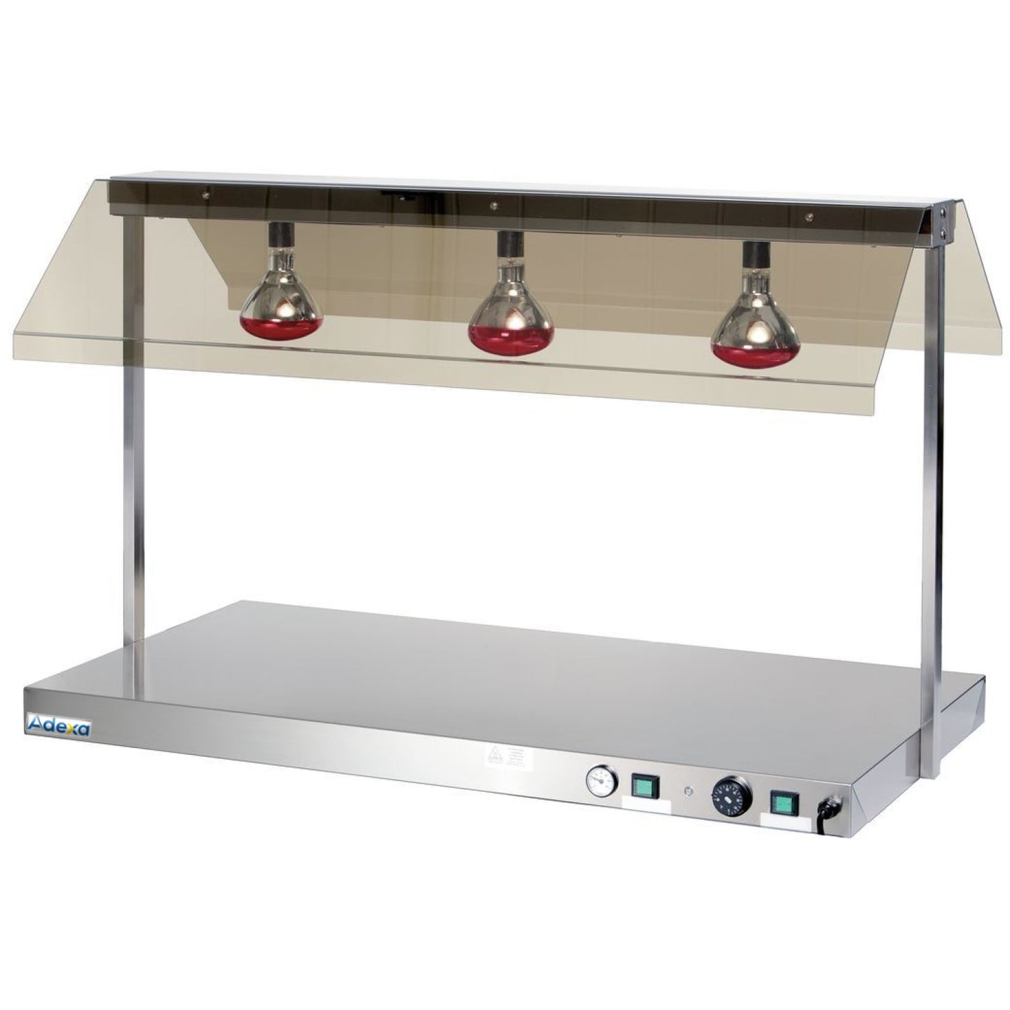 Buffet food warmer with gantry Stainless steel 3 infrared lamps Sneeze guards 3xGN1/1 - WM3F
