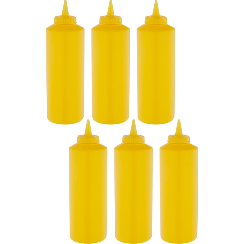 6 pack of Squeeze Sauce Bottles 341ml/12oz Yellow - WQSB12WY