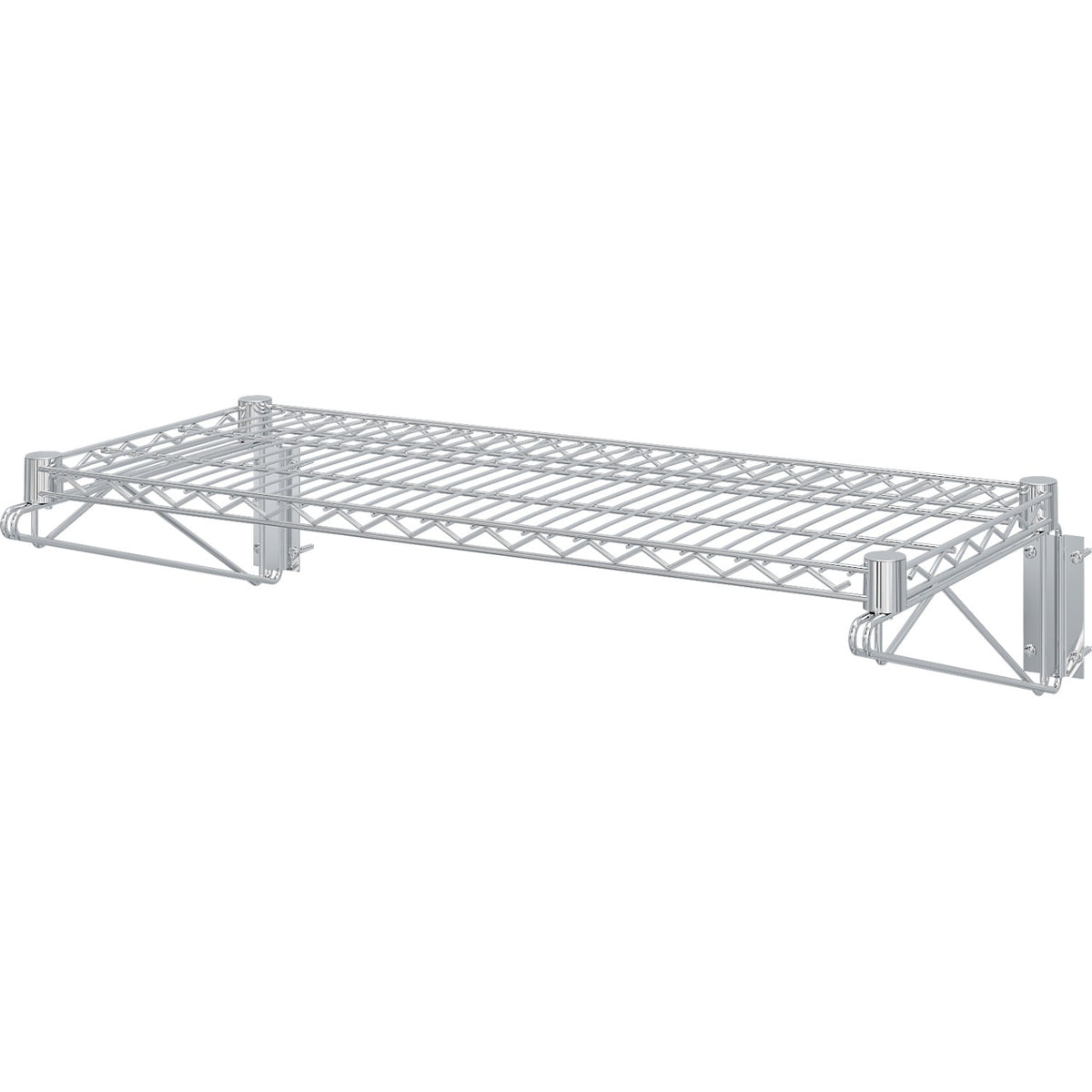 Wall-Mounted Wire Shelf 1 Tier 100kg Capacity Chrome Finish 900x350mm - WR903560A1C