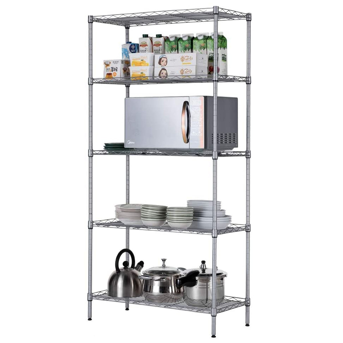 Professional 5 Tier Shelving Unit Silver 600x350x1500mm - WS2414595S