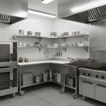 Wall Shelf Corner unit Stainless steel 1000x1000x300mm - WSCN10030