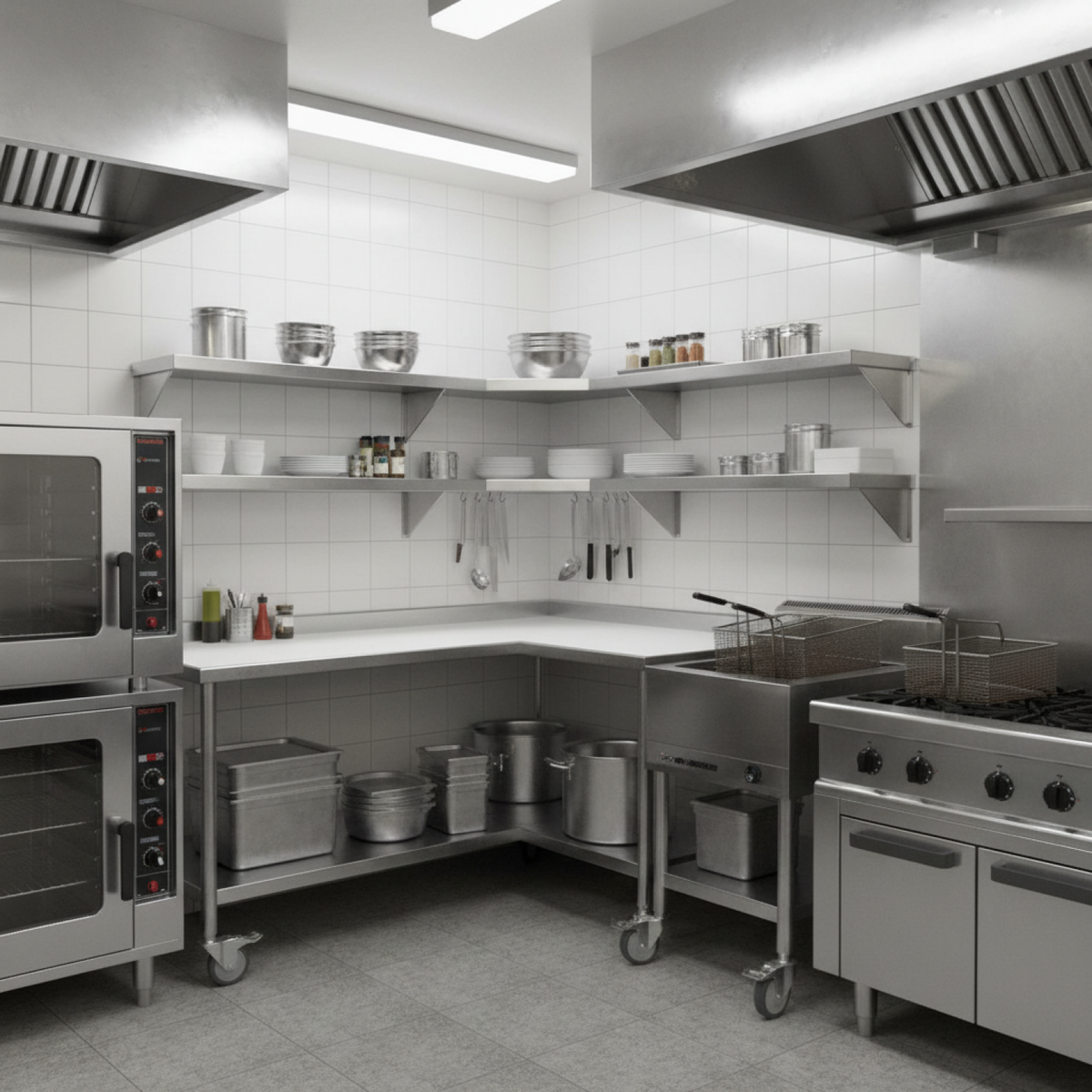 Wall Shelf Corner unit Stainless steel 600x600x300mm - WSCN6030