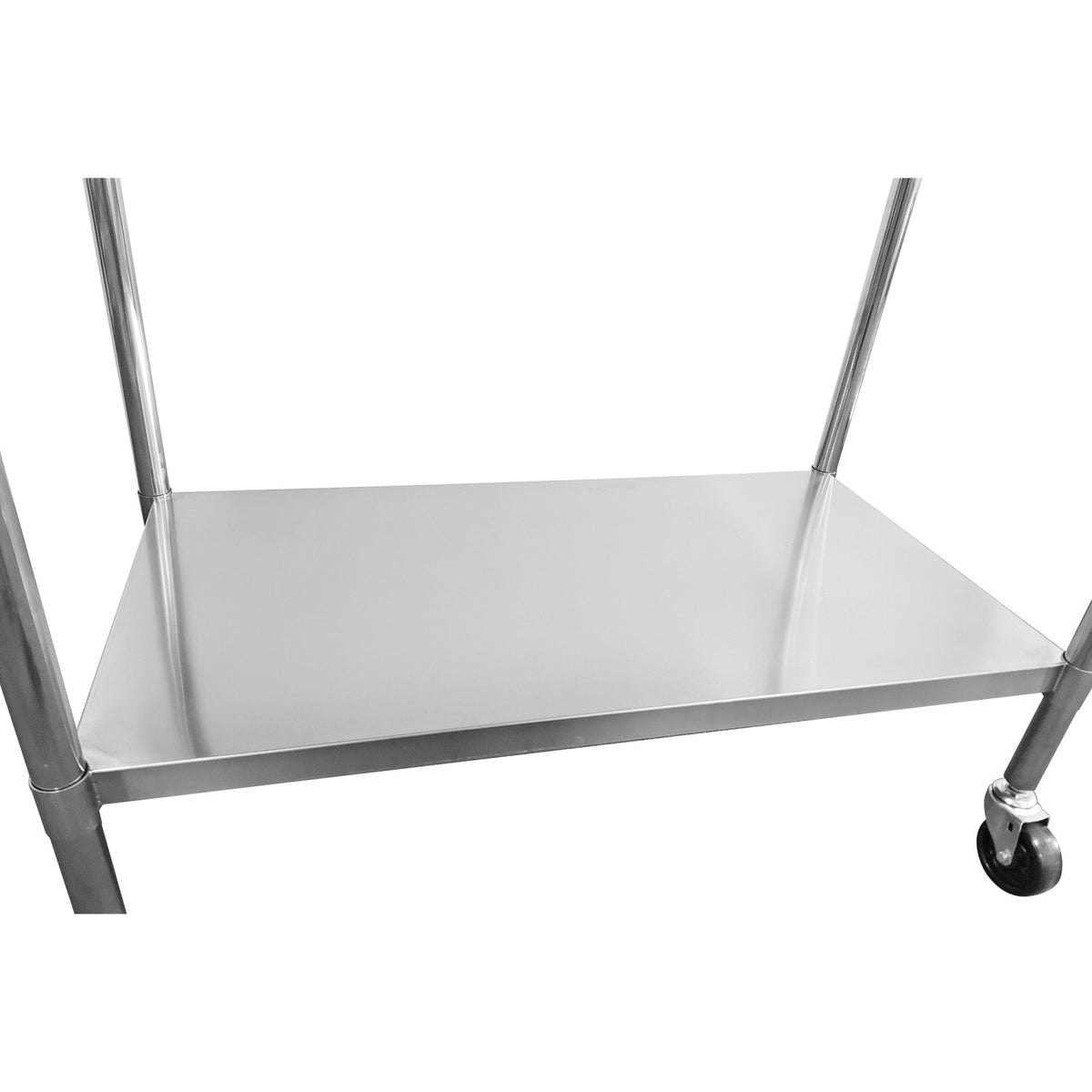 Commercial Mobile Work table with Adjustable feet Stainless steel Bottom shelf Rear upstand 1000x600xx850/930mm - WT60100C