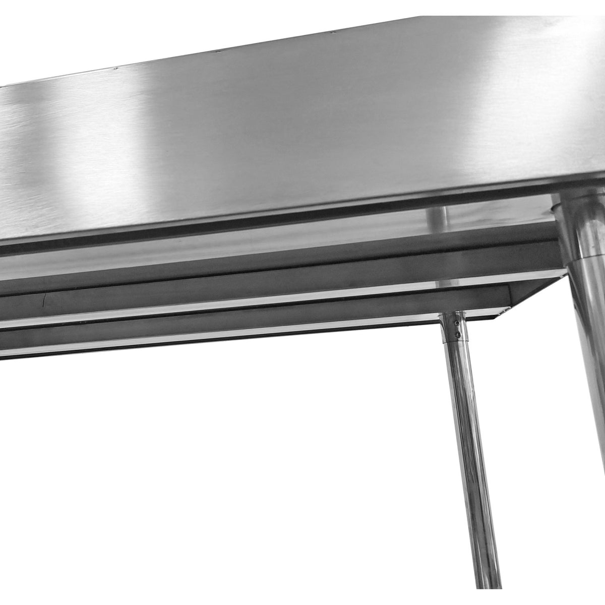 Commercial Mobile Work table with Adjustable feet Stainless steel Bottom shelf Rear upstand 1000x600xx850/930mm - WT60100C
