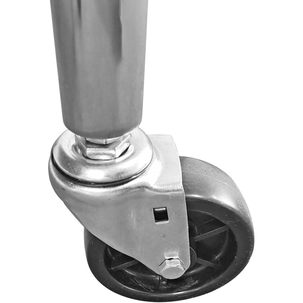 Commercial Mobile Work table with Adjustable feet Stainless steel Bottom shelf Rear upstand 1000x600xx850/930mm - WT60100C