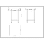 Commercial Stainless Steel Cutting Board Table 600x600x900mm - WTC60602G