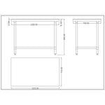 Chopping Board Table Stainless 1200x700x900mm - WTC701202G